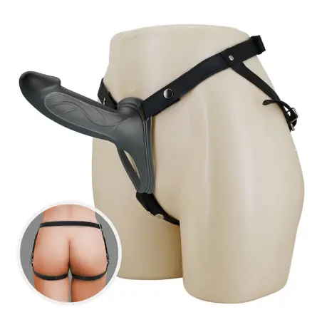 London Arnés Universal con Dildo Strap-On de Silicona Negro