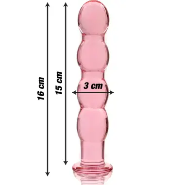 Modelo 10 Dildo Cristal Rosa 16.5 cm Ø 3.5 cm