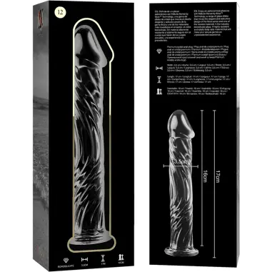 Modelo 12 Dildo Cristal Transparente 17 cm Ø 3.5 cm