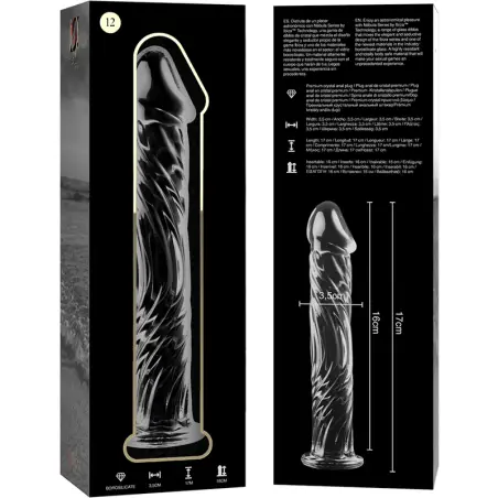 Modelo 12 Dildo Cristal Transparente 17 cm Ø 3.5 cm