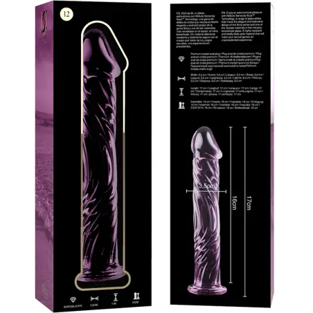 Modelo 12 Dildo Cristal Rosa 17 cm Ø 3.5 cm - Envío Discreto
