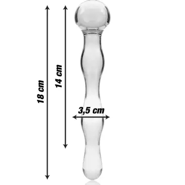 Modelo 13 Dildo Cristal Transparente 18 cm Ø 3.5 cm