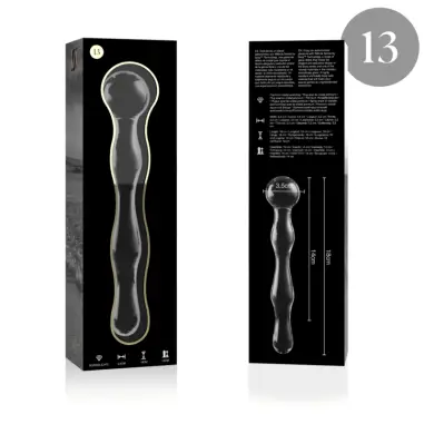 Modelo 13 Dildo Cristal Transparente 18 cm Ø 3.5 cm