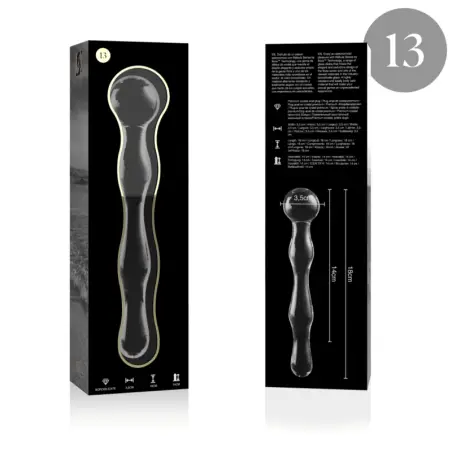 Modelo 13 Dildo Cristal Transparente 18 cm Ø 3.5 cm