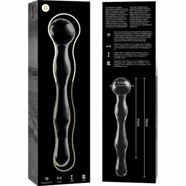Modelo 13 Dildo Cristal Transparente 18 cm Ø 3.5 cm
