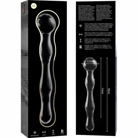 Modelo 13 Dildo Cristal Transparente 18 cm Ø 3.5 cm