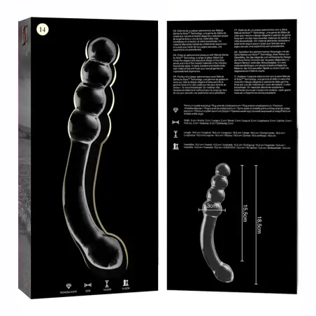 Modelo 14 Dildo Cristal Transparente 18.5 cm Ø 3 cm