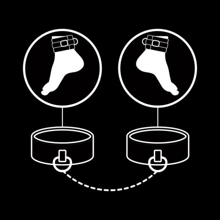 FETISH SUBMISSIVE - ESPOSAS TOBILLOS CUERO VEGANO CON FORRO DE NEOPRENO FETISH SUBMISSIVE BONDAGE