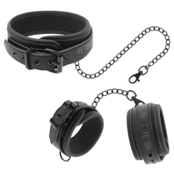 FETISH SUBMISSIVE - COLLAR Y ESPOSAS CUERO VEGANO CON FORRO DE NEOPRENO FETISH SUBMISSIVE BONDAGE 2