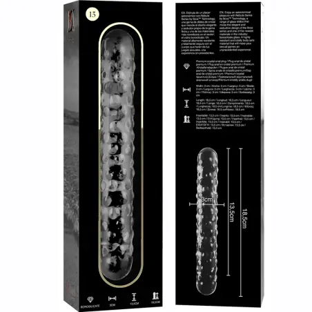 Modelo 15 Dildo Cristal Transparente 18.5 cm Ø 3 cm