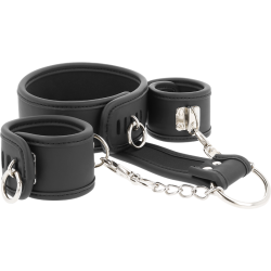 FETISH SUBMISSIVE - COLLAR Y ESPOSAS CUERO VEGANO CON FORRO DE NEOPRENO FETISH SUBMISSIVE BONDAGE 2