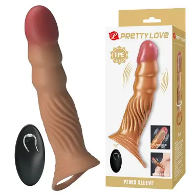 Funda para Pene Texturizada con Vibración y Control Remoto