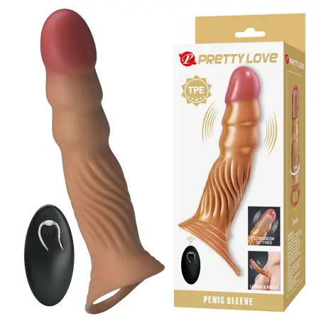 Funda para Pene Texturizada con Vibración y Control Remoto