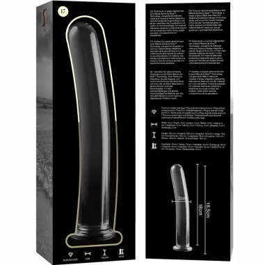 Modelo 17 Dildo Cristal Transparente 18.5 cm Ø 3 cm