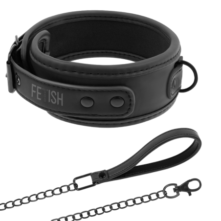 FETISH SUBMISSIVE - COLLAR CON CADENA CON FORRO DE NEOPRENO FETISH SUBMISSIVE BONDAGE
