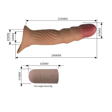 Funda para Pene Texturizada con Vibración y Control Remoto