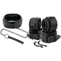 DARKNESS - ESPOSAS Y COLLAR DE CUERO NEGRO DARKNESS 2