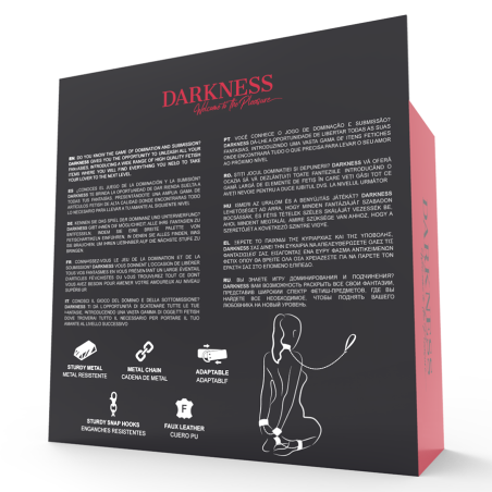 DARKNESS - ESPOSAS Y COLLAR DE CUERO NEGRO DARKNESS