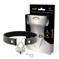 COQUETTE CHIC DESIRE - COLLAR CUERO VEGANO ACCESORIO CORAZÓN CON LLAVE COQUETTE ACCESSORIES