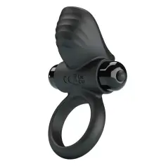 PRETTY LOVE - ANILLO VIBRADOR PARA PENE ADRIEN 10 FUNCIONES NEGRO