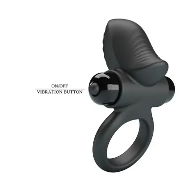 Anillo Vibrador para Pene Adrien 10 Funciones Negro