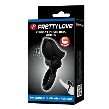 Anillo Vibrador para Pene Adrien 10 Funciones Negro