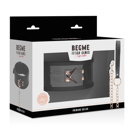 BEGME - BLACK EDITION COLLAR CUERO VEGANO CON FORRO DE NEOPRENO BEGME BLACK EDITION