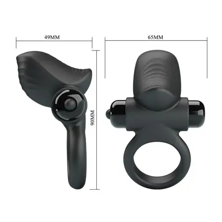 Anillo Vibrador para Pene Adrien 10 Funciones Negro