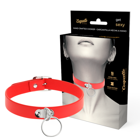 COQUETTE CHIC DESIRE - COLLAR CUERO VEGANO ROJO ACCESORIO WOMAN FETISH COQUETTE ACCESSORIES