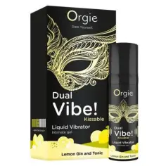 ORGIE - DUAL VIBE! LEMON GIN AND TONIC GEL ÍNTIMO BESABLE EFECTO VIBRANTE 15 ML 2