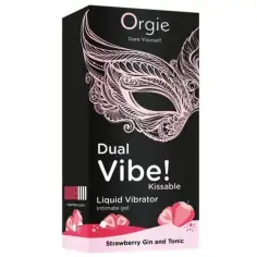 ORGIE - DUAL VIBE! GIN AND TONIC FRESA GEL ÍNTIMO BESABLE EFECTO VIBRANTE 15 ML 2