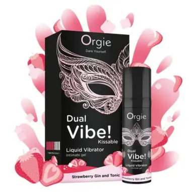 Dual Vibe! Gin And Tonic Fresa Gel Íntimo Besable Efecto