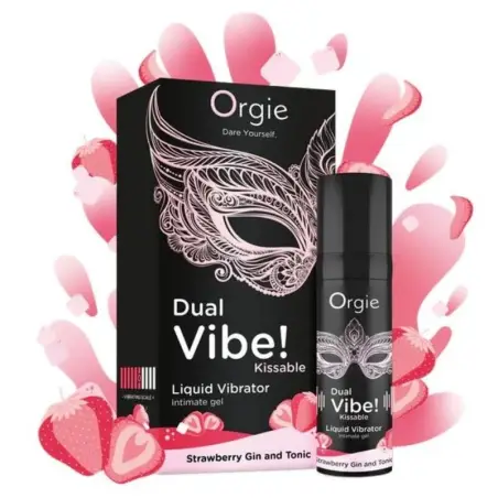 Dual Vibe! Gin And Tonic Fresa Gel Íntimo Besable Efecto