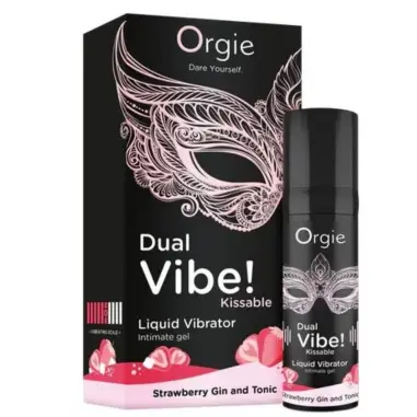 Dual Vibe! Gin And Tonic Fresa Gel Íntimo Besable Efecto