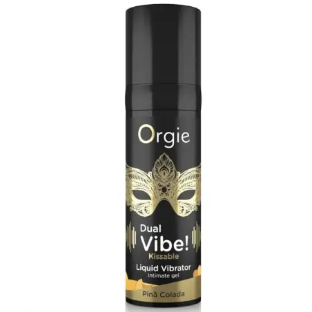 Dual Vibe! Piña Colada Gel Íntimo Besable Efecto Vibrante