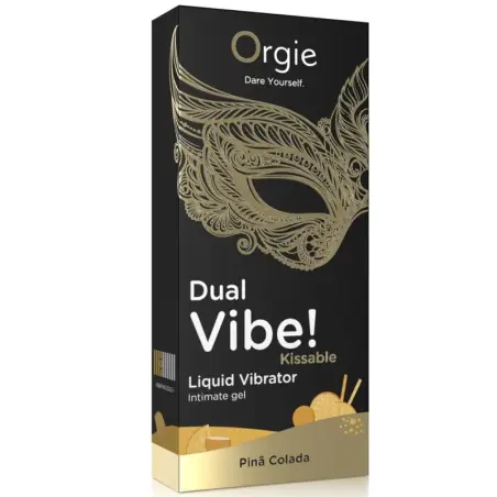 Dual Vibe! Piña Colada Gel Íntimo Besable Efecto Vibrante