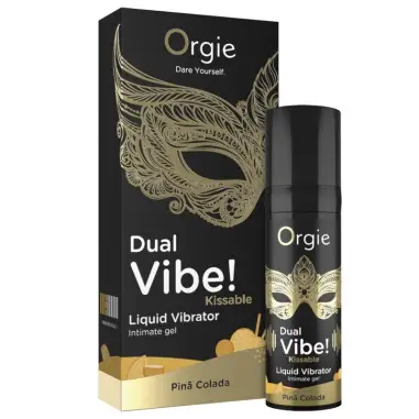 Dual Vibe! Piña Colada Gel Íntimo Besable Efecto Vibrante