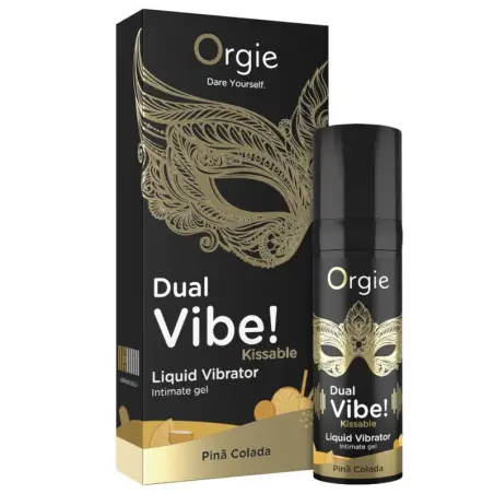 Dual Vibe! Piña Colada Gel Íntimo Besable Efecto Vibrante