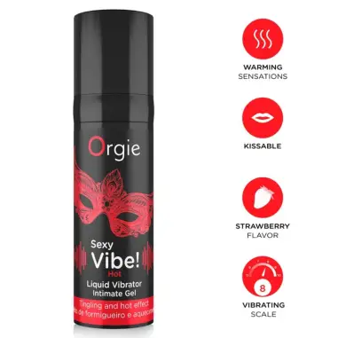 ORGIE - SEXY VIBE! HOT GEL ÍNTIMO EFECTO VIBRANTE Y CALOR 15 ML