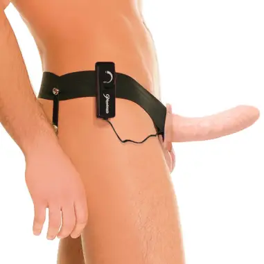 Arnés Hueco Vibrador para el y Ella Natural 14 cm
