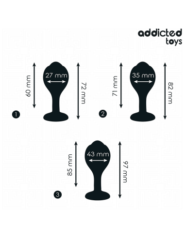 ADDICTED TOYS - SET DE 3 PLUG SILICONA ANAL CON JOYA 