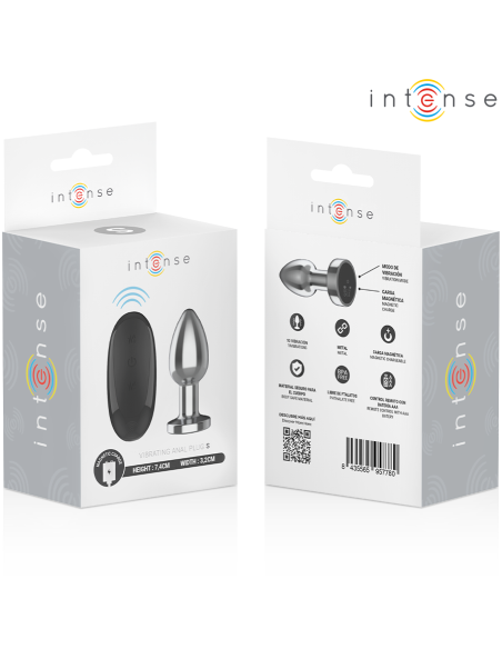 INTENSE - PLUG ANAL 10 VIBRACIONES METAL CON CONTROL REMOTO S 