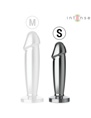 INTENSE - PLUG ANAL 10 VIBRACIONES METAL EN FORMA DE DILDO CON CONTROL REMOTO S 