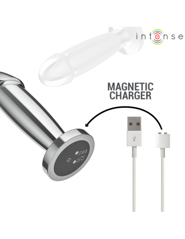 INTENSE - PLUG ANAL 10 VIBRACIONES METAL EN FORMA DE DILDO CON CONTROL REMOTO S 
