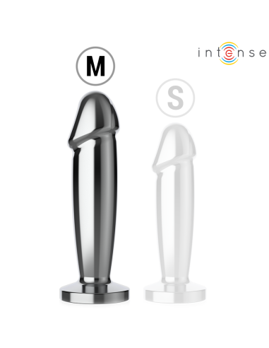 INTENSE - PLUG ANAL 10 VIBRACIONES METAL EN FORMA DE DILDO CON CONTROL REMOTO M 
