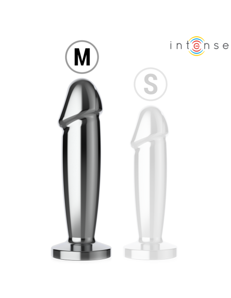 INTENSE - PLUG ANAL 10 VIBRACIONES METAL EN FORMA DE DILDO CON CONTROL REMOTO M 