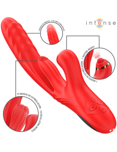 INTENSE - ROSALIA VIBRADOR MULTIFUNCIÓN 3 EN 1 ROJO 2