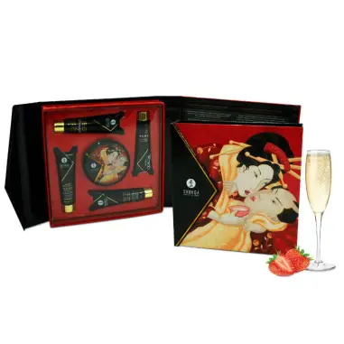 Kit Secret Geisha Fresas y Cava - Efecto Calor | Shunga