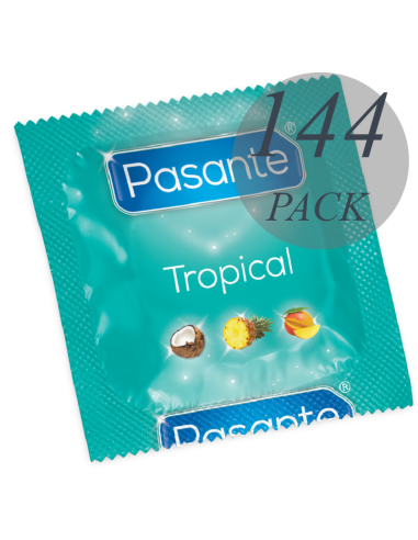PASANTE - PRESERVATIVOS SABORES TROPICAL 144 UNIDADES 