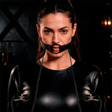 Anilla Mordaza con Pinzas para Pezones | Fetish Submissive